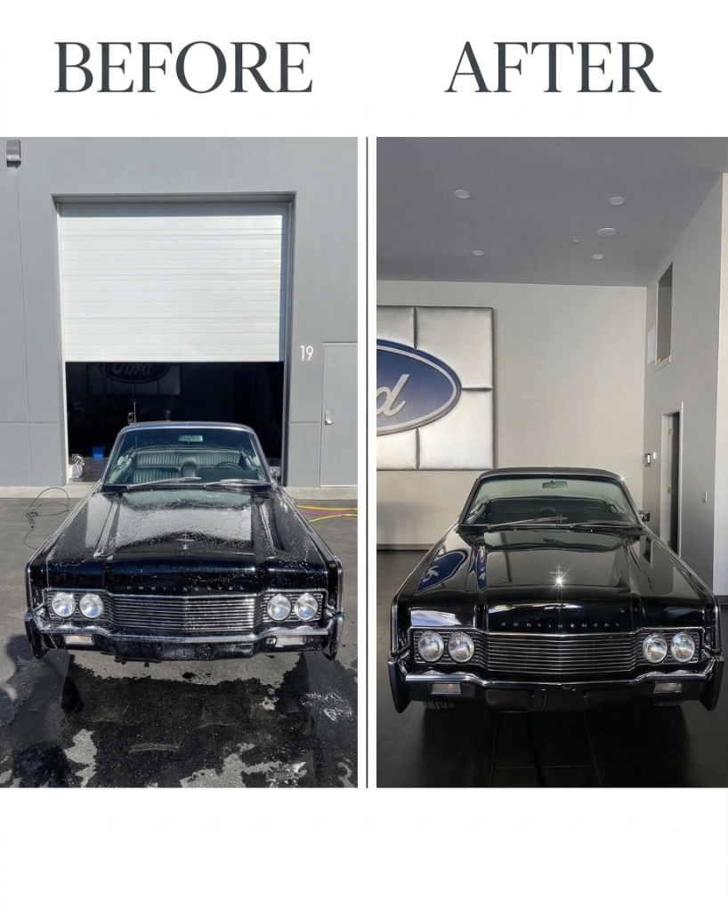 Before and After Lincoln Continental full detail