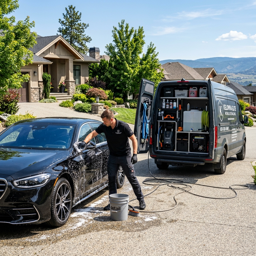 Premium mobile detailing van setup in a Kelowna driveway